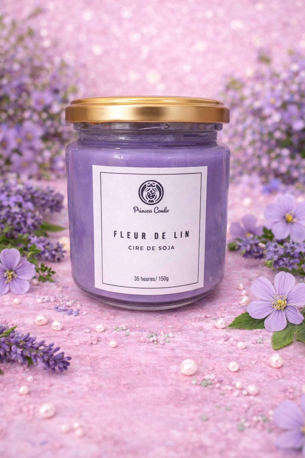 Bougie au parfum de fleur de lin
