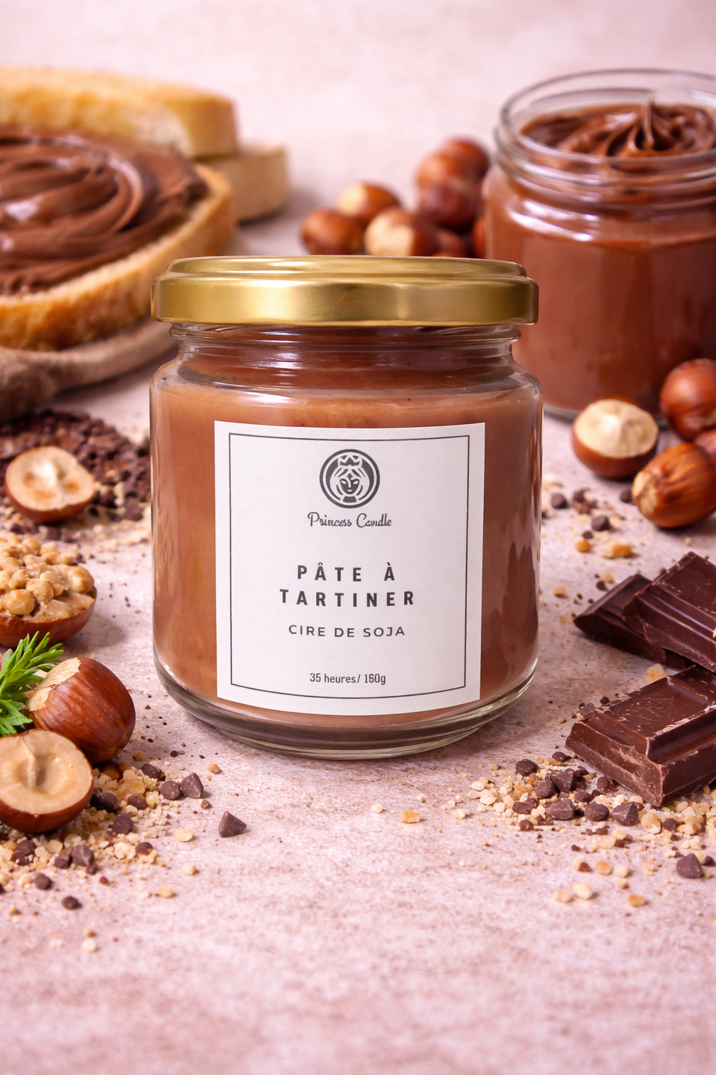 Bougie au parfum de pâte à tartiner